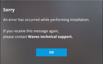 Waves Centralでエラー